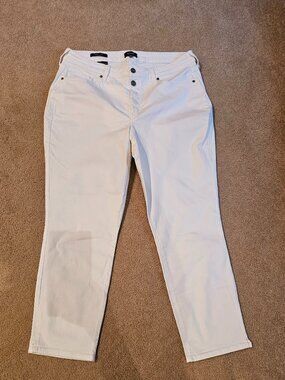 Womans NYDJ Sheri Slim Optic White Ankle Jeans Size 14W